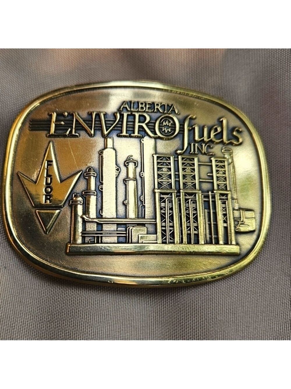 Vintage IMC Solid Brass Alberta Enviro Fuels Inc Belt Buckle